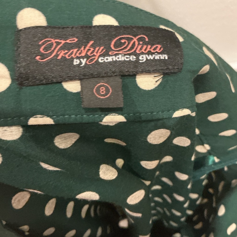Trashy Diva Green Polka Dot Skirt Size 8 - Picture 3 of 4